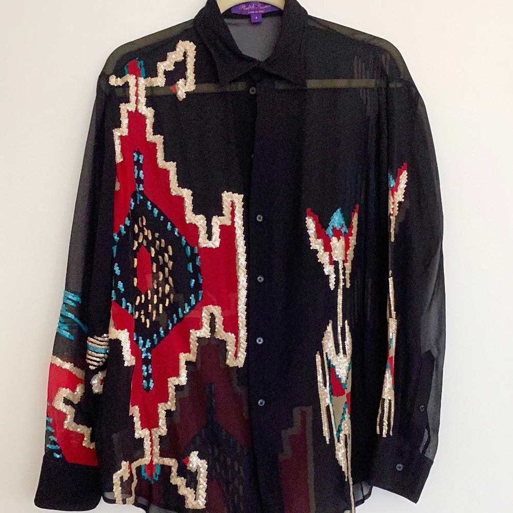 Collection Silk Sequin Black Top